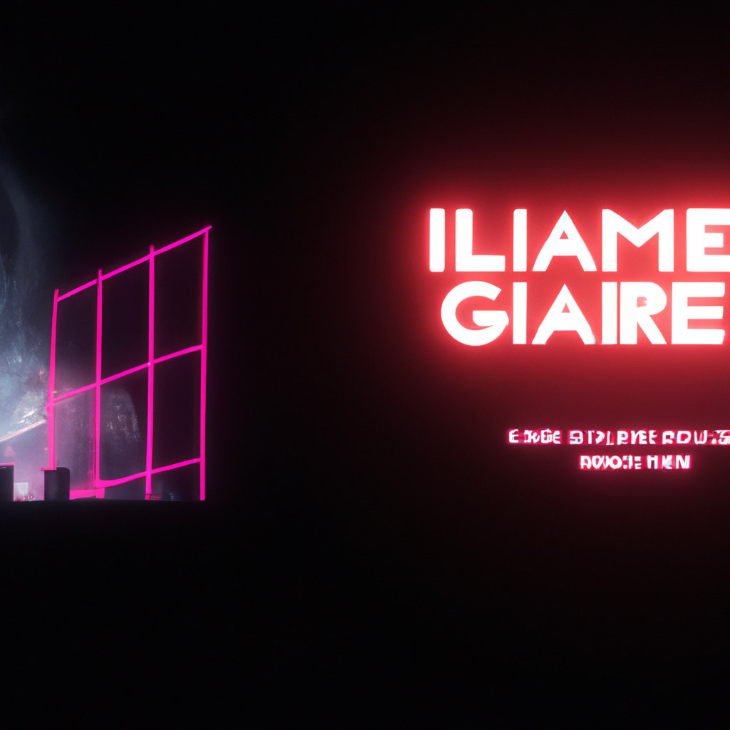 Moody neon arcade scene with silhouetted players